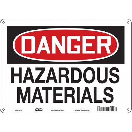 Chemical Sign,14" W,10" H,0.055" Thick (