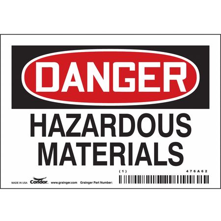 Chemical Sign,5" W,3-1/2" H,0.004" Thick