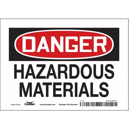 Chemical Sign,7" W,5" H,0.004" Thickness