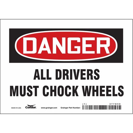 Safety Sign,7" Wx5" H,0.004" Thickness (