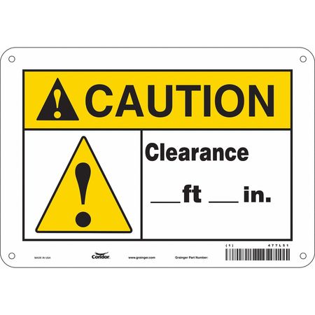 Traffic Sign,10" W,7" H,0.055" Thickness