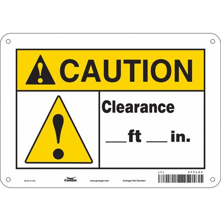 Traffic Sign,10" W,7" H,0.004" Thickness