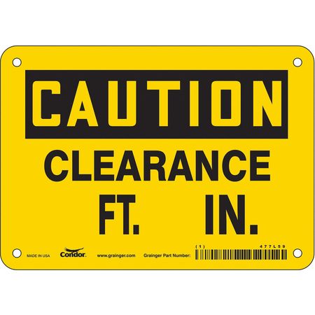 Traffic Sign,7" W,5" H,0.004" Thickness