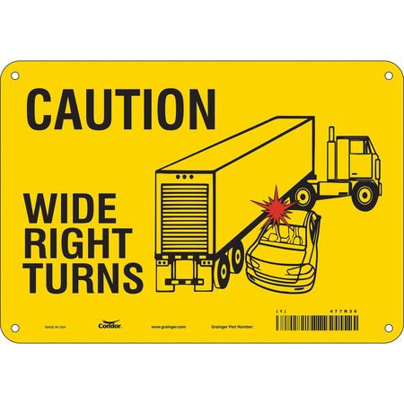 Traffic Sign,10" W,7" H,0.055" Thickness