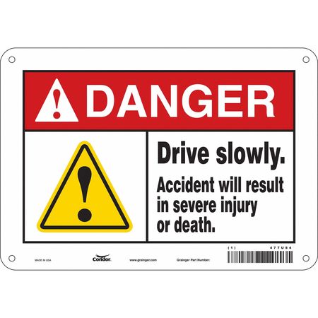 Traffic Sign,10" W,7" H,0.055" Thickness