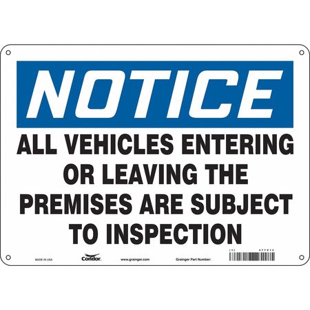 Traffic Sign,14"w,10" H,0.055" Thickness