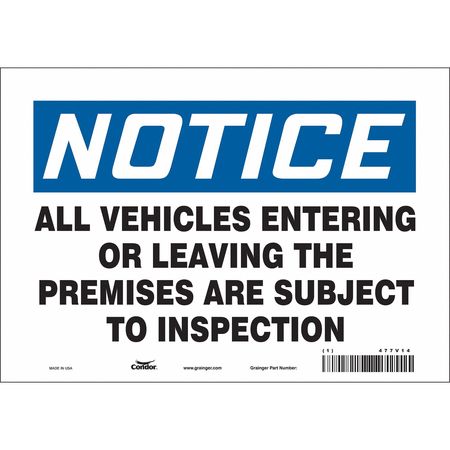 Traffic Sign,10" W,7" H,0.004" Thickness