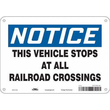 Traffic Sign,10" W,7" H,0.055" Thickness