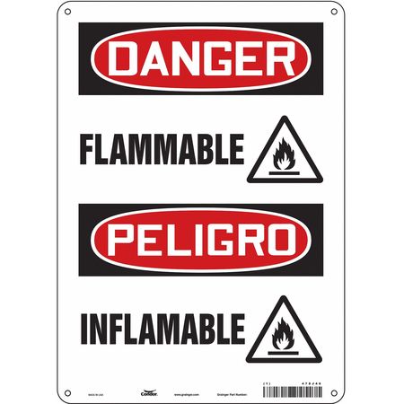 Danger Sign,10" Wx14" H,0.055" Thickness