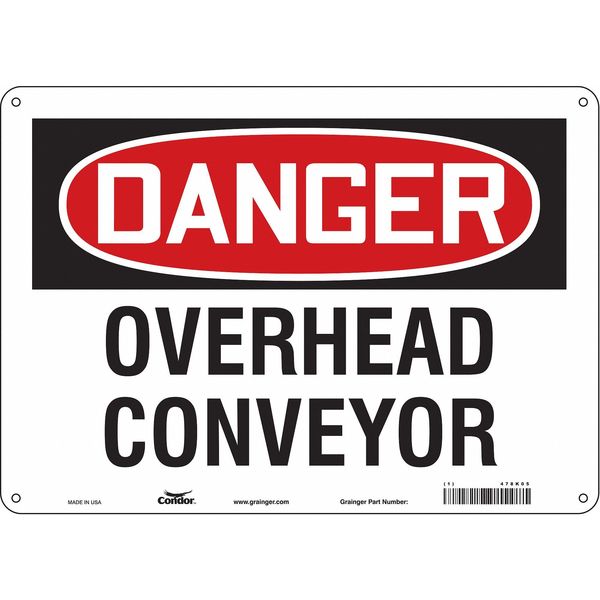 Safety Sign, 10 in Height, 14 in Width, Polyethylene, Horizontal Rectangle, English, 478K05