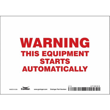 Safety Sign,7" Wx5" H,0.004" Thickness (