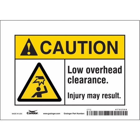 Safety Sign,7" Wx5" H,0.004" Thickness (