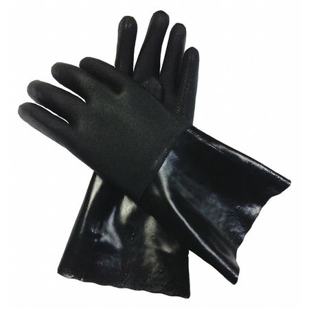 Chemical Resistant Gloves,s,pvc,black,pr