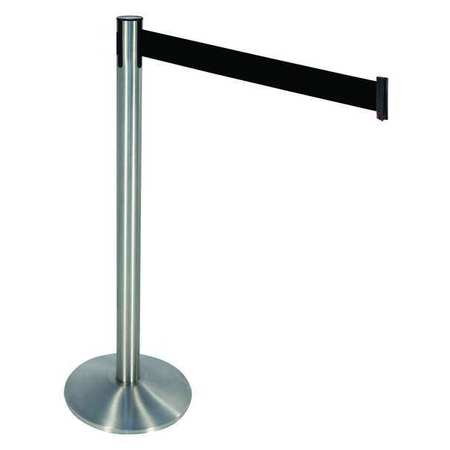 Barrier Post,satin Ss,gray,sloped,40in H