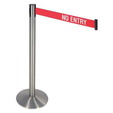 Barrier Post,satin Ss,gray,no Entry (1 U