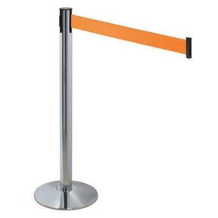 Barrier Post,gray,orange Belt,3in Belt W