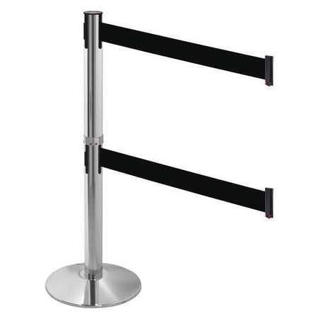 Barrier Post,aluminum Post,black Belt (1