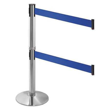 Barrier Post,3 In. Belt W,blue Belt (1 U