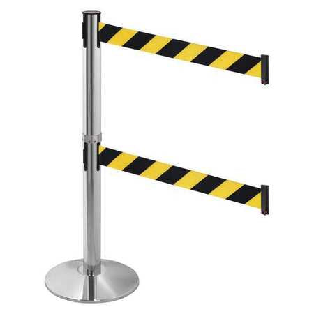 Barrier Post,3 In. Belt W,aluminum Post