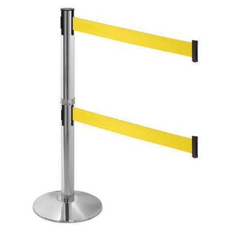 Barrier Post,3 In. Belt W,yellow Belt (1