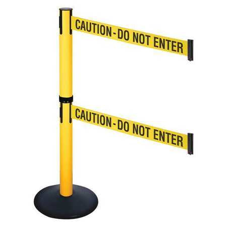 Barrier Post,40 In. H,yellow/black Text