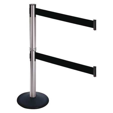 Barrier Post,satin Ss,black Belt,sloped