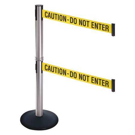 Barrier Post,satin Ss,yellow/black Text