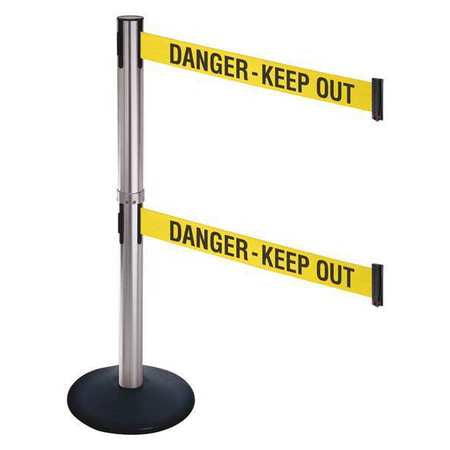 Barrier Post,satin Ss,yellow/blacktext (