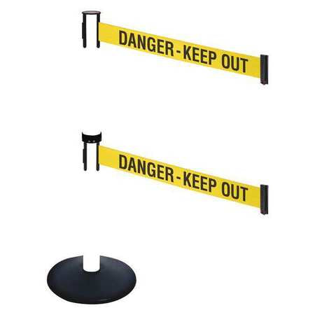 Barrier Post,black,yellow/black Text (1