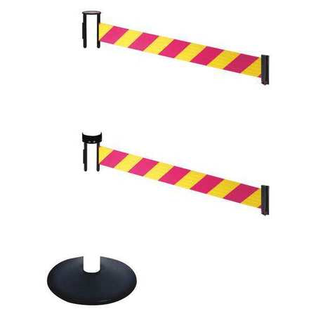 Barrier Post,black,magenta/yellow Belt (