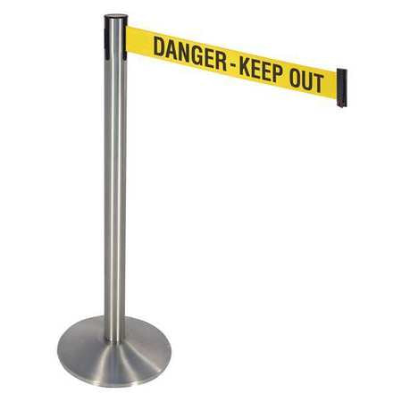 Barrier Post,10ft Belt L,danger Keep Out