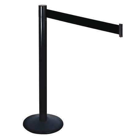 Barrier Post,blk,blk Belt,aluminum Post