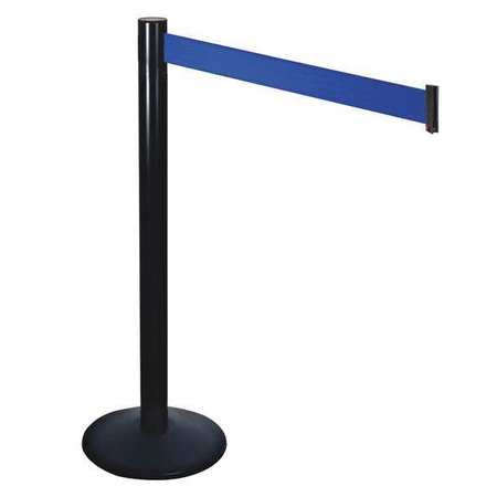 Barrier Post,blk,blue Belt,aluminum Post