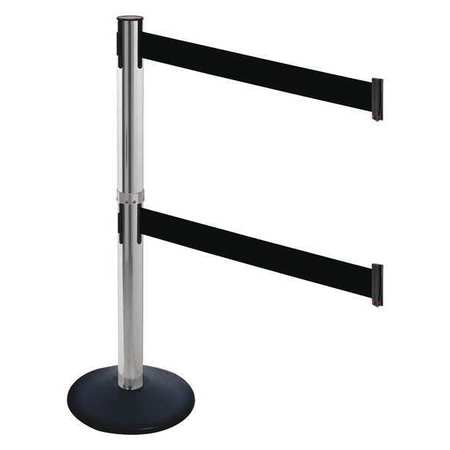 Barrier Post,blk,blk Belt,2 Belts,sloped