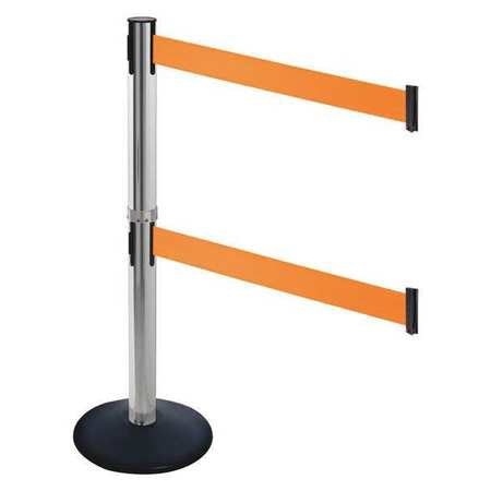 Barrier Post,black,orange Belt,sloped (1