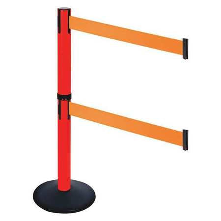 Barrier Post,pvc Post,black,orange Belt