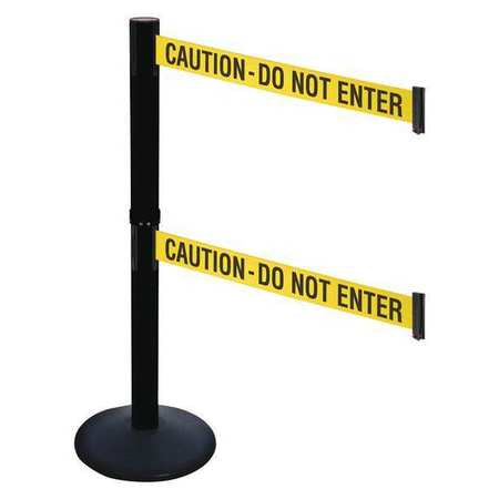 Barrier Post,pvc Post,black,ylw/blk Text