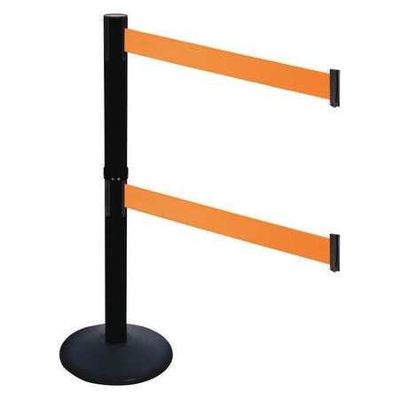 Barrier Post,cast Iron,orange Belt,40inh