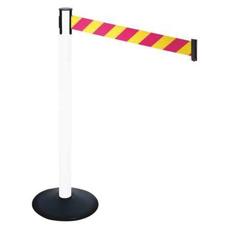 Barrier Post,pvc Post,magenta/ylw Belt (