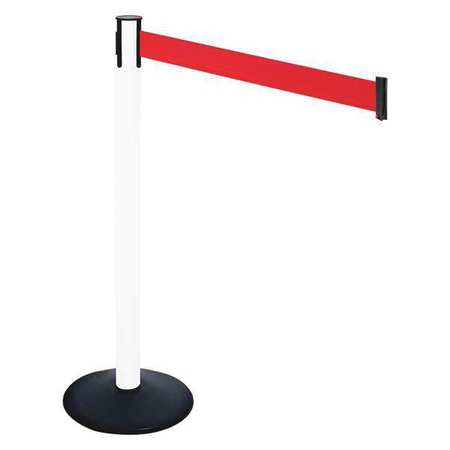 Barrier Post,pvc Post,red Belt,40 In. H