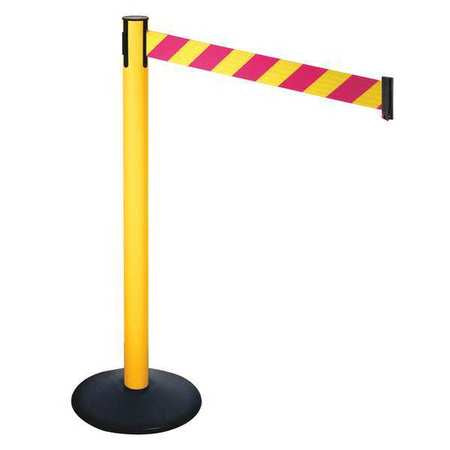 Barrier Post,magenta/ylw Belt,40 In. H (