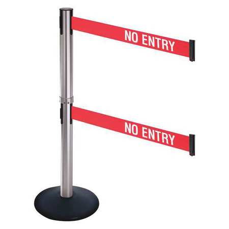 Barrier Post,satin Ss,cast Iron,no Entry