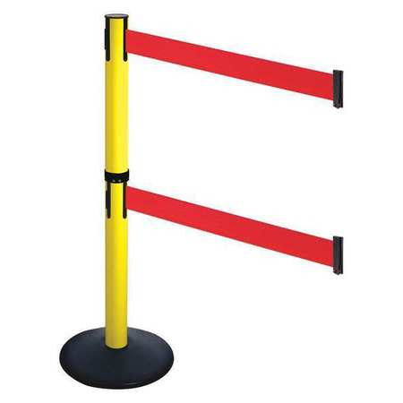 Barrier Post,black,red Belt,2 Belts (1 U