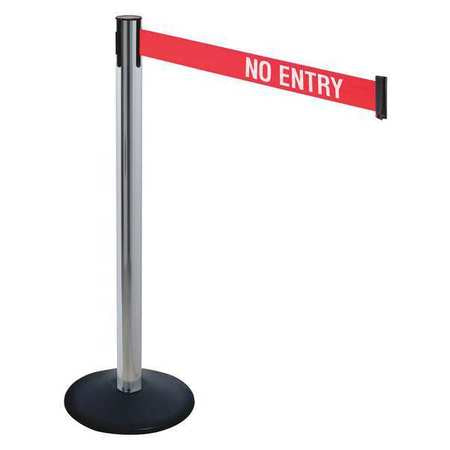 Barrier Post,black,3 In. Belt W,no Entry