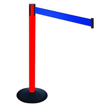 Barrier Post,40 In. H,blue Belt,w/base (