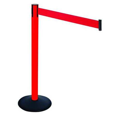 Barrier Post,40 In. H,red Belt,w/base (1