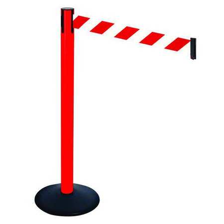 Barrier Post,40 In. H,red/white Belt (1