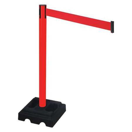 Barrier Post,blk,red Belt,10 Ft. Belt L