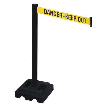 Barrier Post,pvc Post,blk,3 In. Belt W (