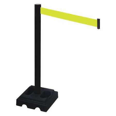 Barrier Post,blk,10 Ft. Belt L,40 In. H